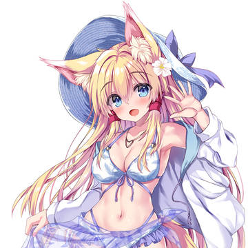 girl, foxgirl, fox ears / サマーバケーションことねちゃん！