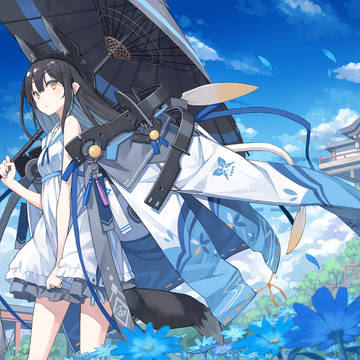 original, mecha girl, parasol / 花畑