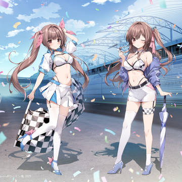 girl, race queen, brown hair / レースクイーンの姉妹🏁