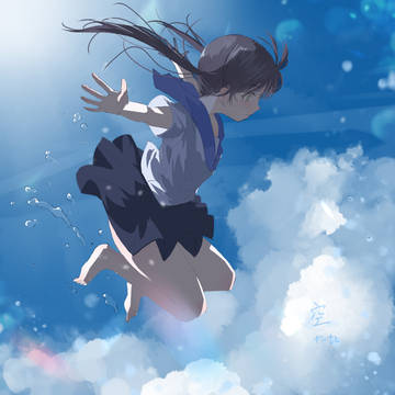 girl, original, sky / 空