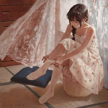 original, girl, tight / 葵の朝、タイツを履く