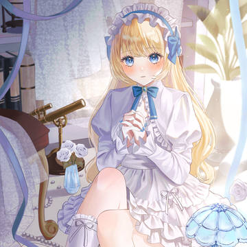 blonde, girl, frills / doll