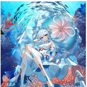 Hololive, Kobo Kanaeru, underwater / こぼ・かなえるさん誕生日記念2025グッズイラスト