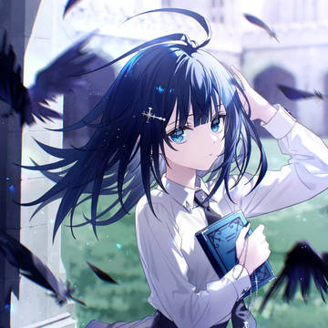 original, girl, crow / Rabe und Maedchen