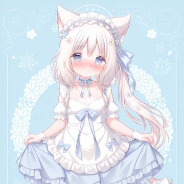 loli, girl, cat ears / ♡蓓莉害羞了～！🥹💕💕(手機桌面)