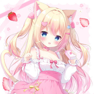 girl, animal ears, cat ears / 🐱🩷