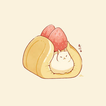 original, waffle, Cats are liquid / いちごワッフルサンド